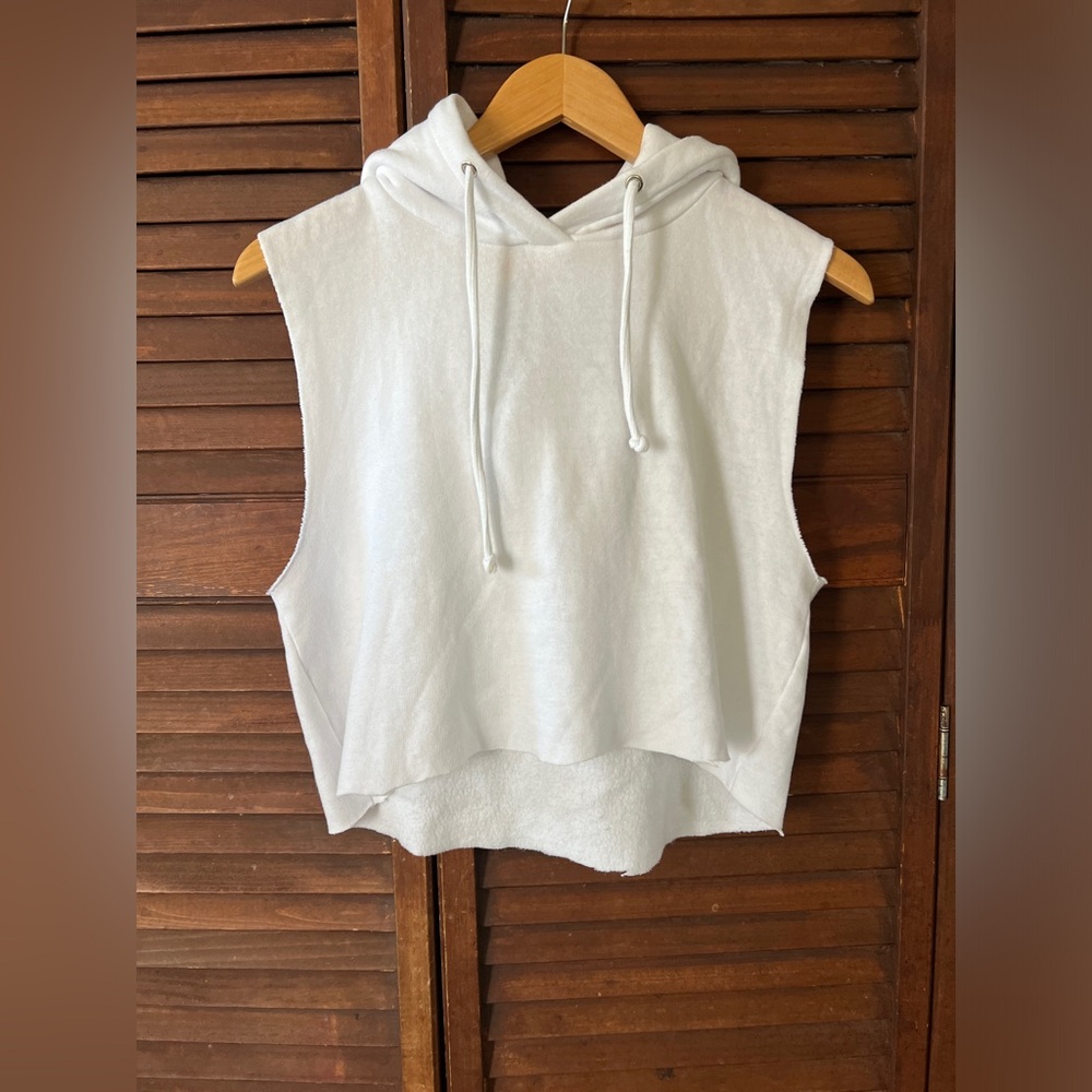 Aviator Nation Sleeveless Crop Hoodie Size S